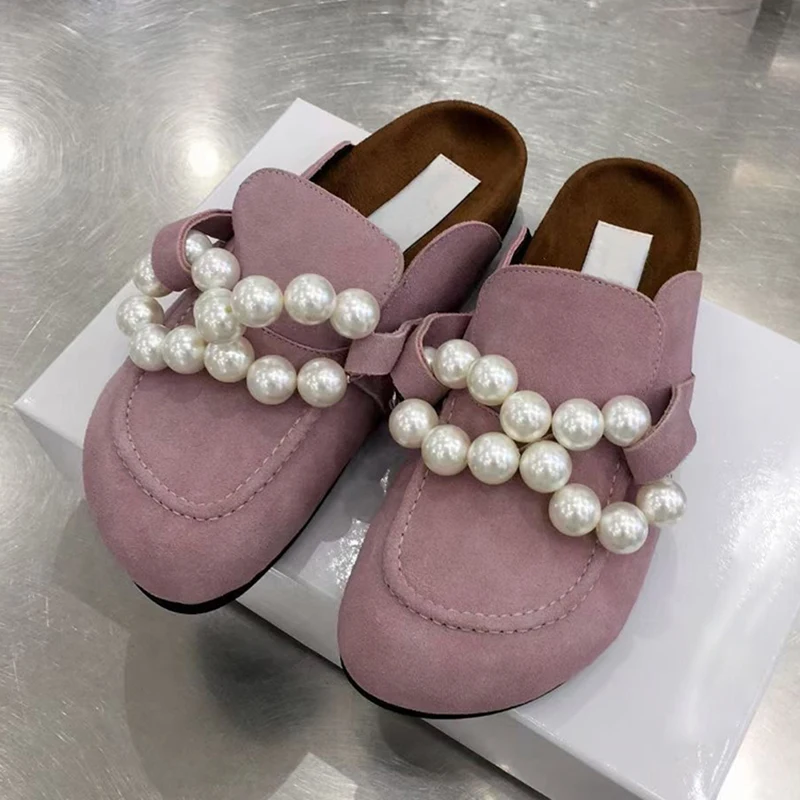 Flat loafers slippers Summer shoes women genuine leather round toe sandals leisure vacation pearled mules shoes beach shoes
Flat loafers slippers Summer shoes women genuine leather round toe sandals leisure vacation pearled mules shoes beach shoes