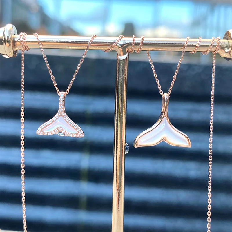 ANI 18K Solid Rose Gold Necklace Natural Pearl Shell Pendant Fish Tail Diamond Necklace for Women Engagement Wedding Cross Chain
ANI 18K Solid Rose Gold Necklace Natural Pearl Shell Pendant Fish Tail Diamond Necklace for Women Engagement Wedding Cross Chain