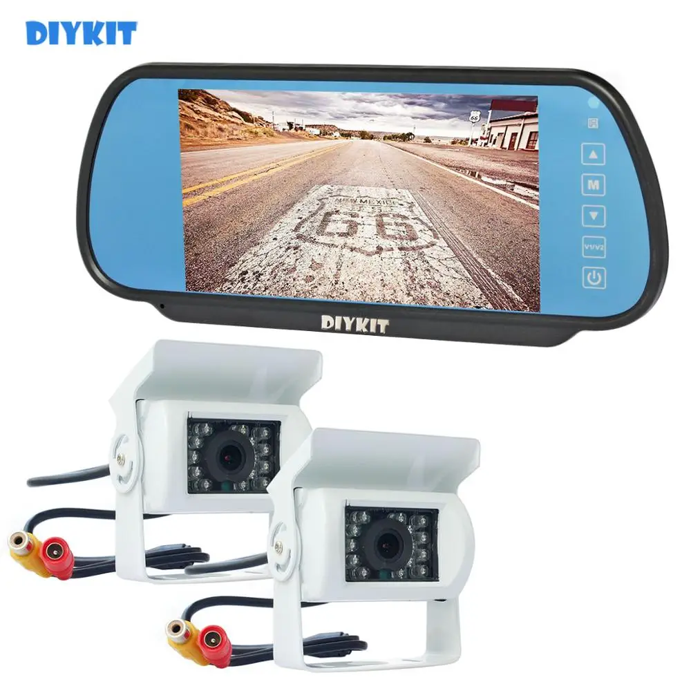 DIYKIT 7" Mirror Monitor Car Monitor Waterproof IR Night Vision CCD Rear View Car Camera White for Truck Caravan Bus Van 1V2
DIYKIT 7" Mirror Monitor Car Monitor Waterproof IR Night Vision CCD Rear View Car Camera White for Truck Caravan Bus Van 1V2