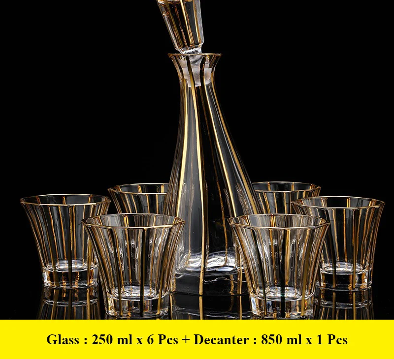 luxury lead-free whiskey decanter set with 6 Pcs whiskey wine glass for Alcohol Bourbon Scotch 7 Pcs Set 200903-03
luxury lead-free whiskey decanter set with 6 Pcs whiskey wine glass for Alcohol Bourbon Scotch 7 Pcs Set 200903-03
