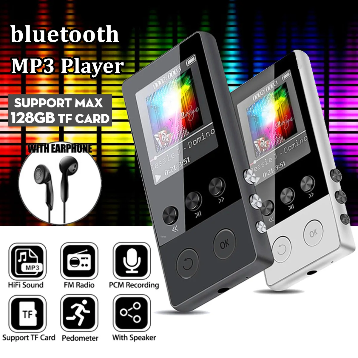 До 128 ГБ bluetooth MP3-плеер наушники HiFi fm радио Спорт MP 4 портативные музыкальные плееры