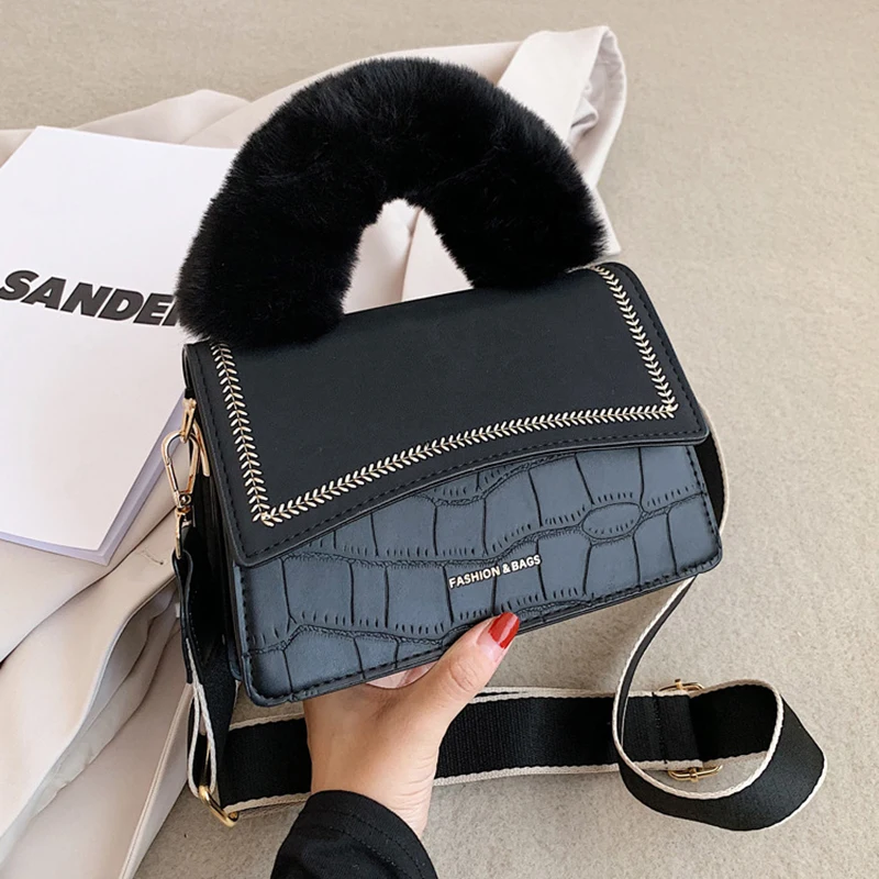 S.IKRR Faux Fur Shoulder Handle Stone PU Leather Crossbody Bags for Women 2020 Shoulder Handbags and Purses Women's Hand Bag
S.IKRR Faux Fur Shoulder Handle Stone PU Leather Crossbody Bags for Women 2020 Shoulder Handbags and Purses Women's Hand Bag