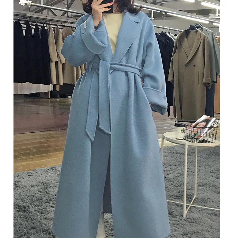 2021 Korean Winter High End Belt Loose X-Long Plus Size Hand-sewn Double-sided Wool Coat Women New Loose Bathrobe-style Jacket
2021 Korean Winter High End Belt Loose X-Long Plus Size Hand-sewn Double-sided Wool Coat Women New Loose Bathrobe-style Jacket