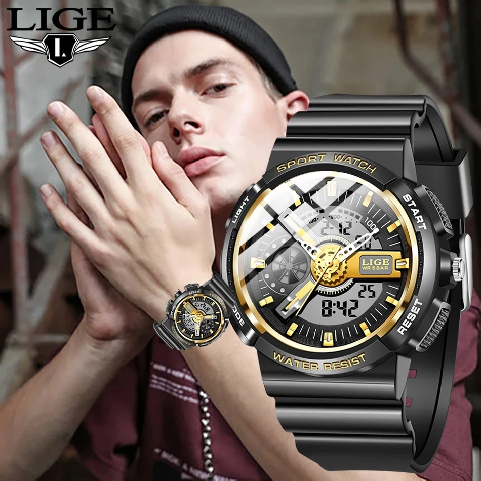 LIGE New G Style Shock Men Watches Digital Quartz Dual Display Wristwatches Shockproof Waterproof Military Army Sport Watch Men
LIGE New G Style Shock Men Watches Digital Quartz Dual Display Wristwatches Shockproof Waterproof Military Army Sport Watch Men