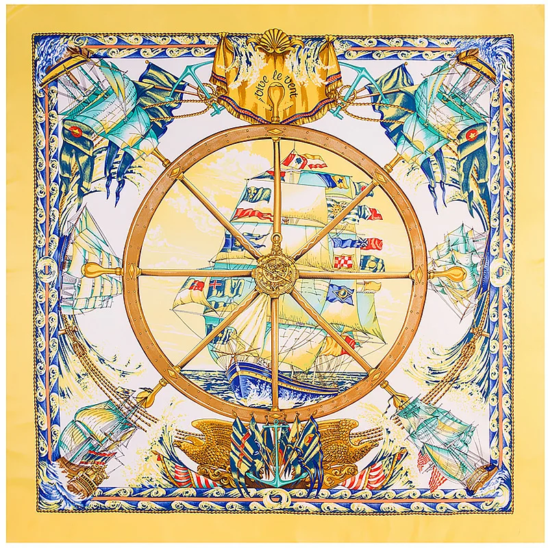 2021 New Twill Silk Womens Scarfs Sailing Ship Print Luxury Brand Scarf Femal Hijab Foulard Bandana 130cm Large Square Scarves
2021 New Twill Silk Womens Scarfs Sailing Ship Print Luxury Brand Scarf Femal Hijab Foulard Bandana 130cm Large Square Scarves