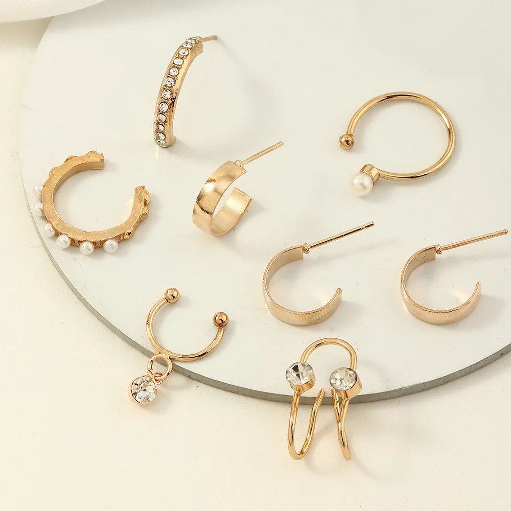 2021 Trend 8pcs/Set For Women Fashion Clip-on Gold Ear Cuffs Leaf Clip Fake Piercing Jewelry Cross Minimalist Earring For Women
2021 Trend 8pcs/Set For Women Fashion Clip-on Gold Ear Cuffs Leaf Clip Fake Piercing Jewelry Cross Minimalist Earring For Women
