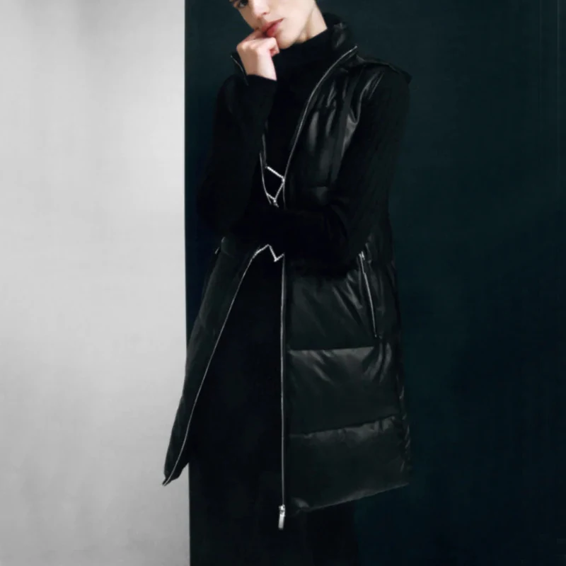 Black Hooded Vests Women Fashion Zipper PU Leather Coats Women Elegant Long A Line Vests Female Ladies
Black Hooded Vests Women Fashion Zipper PU Leather Coats Women Elegant Long A Line Vests Female Ladies