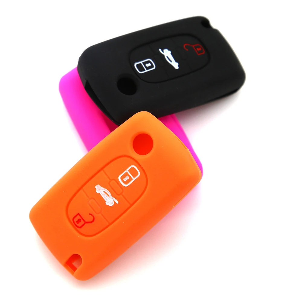 For Peugeot 207 307 308 607 3 Buttons Silicone Car Flip Folding Remote Key Case Shell Protective Auto Key Cover Car-Styling
For Peugeot 207 307 308 607 3 Buttons Silicone Car Flip Folding Remote Key Case Shell Protective Auto Key Cover Car-Styling
