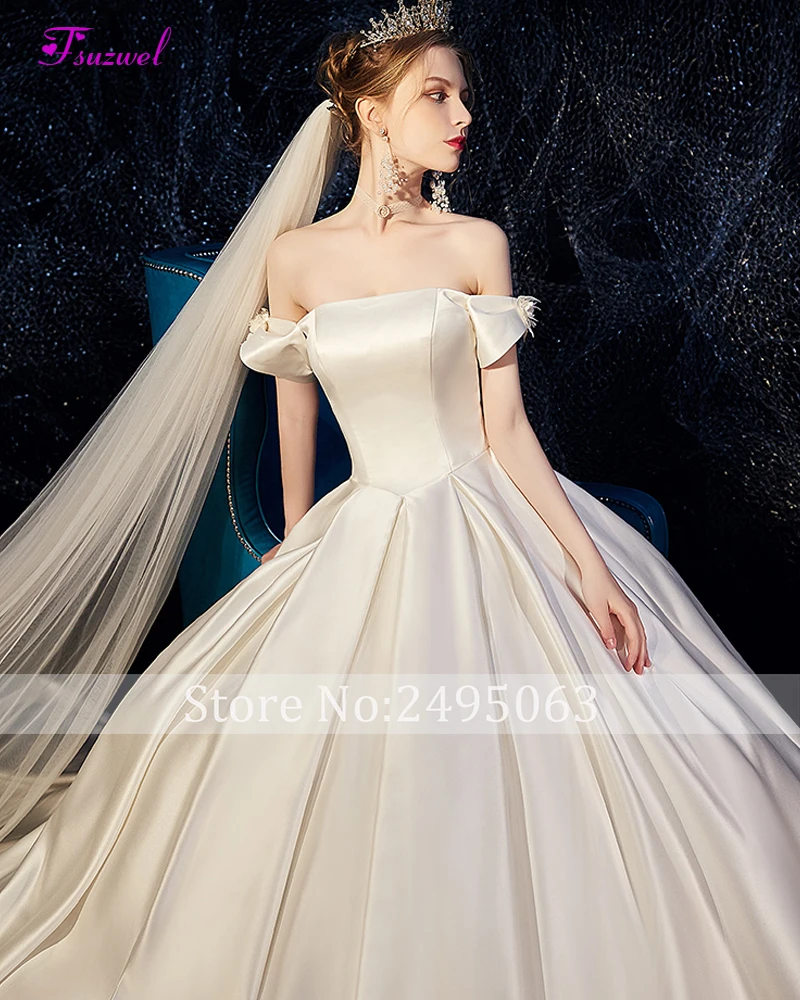 Fsuzwel/романтичное свадебное платье трапециевидной формы с вырезом лодочкой на