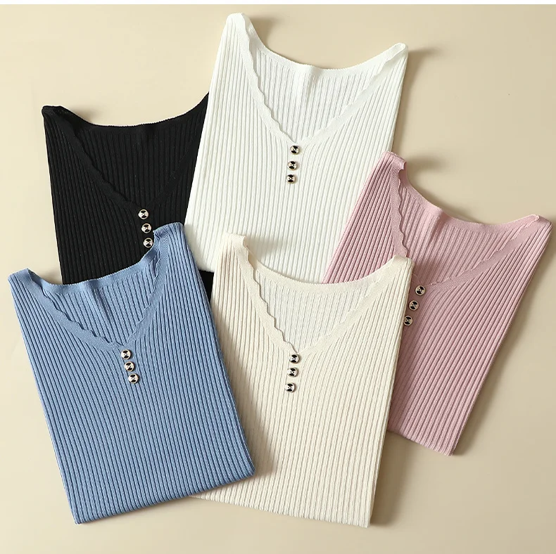 V-Neck Three Buttons Ice Silk Knitted Tank Top Women Fashion Slim Sleeveless Basic Tops 2021 Summer New Arrival
V-Neck Three Buttons Ice Silk Knitted Tank Top Women Fashion Slim Sleeveless Basic Tops 2021 Summer New Arrival
