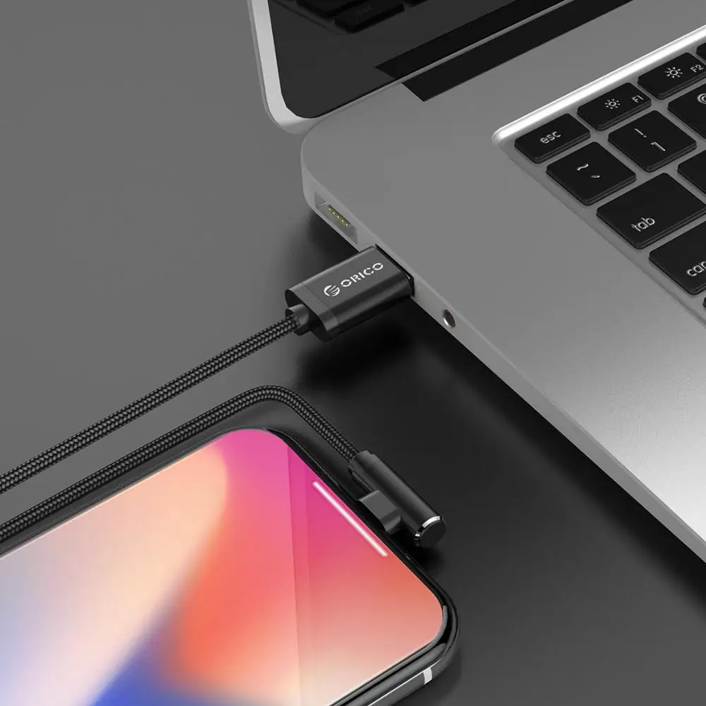 USB-кабель ORICO для iphone 11 Pro Max Угловой кабель SE 6 7 8 Plus кабели зарядки мобильных игр |