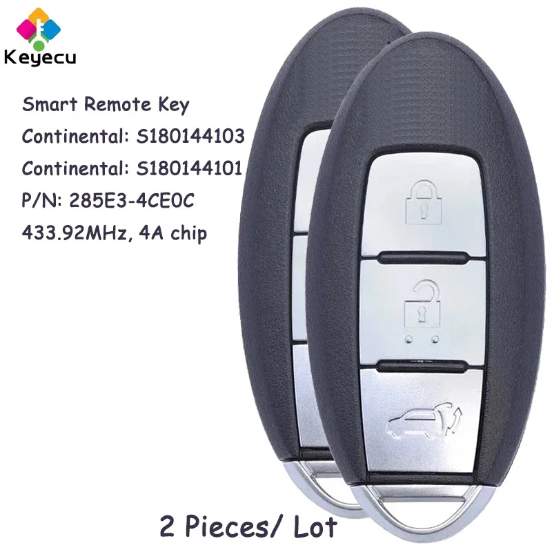 KEYECU 2 Pieces OEM 3 Buttons Smart Remote Car Key for Nissan Xtrail X-Trail Rogue 2014 2015 2016 2017 Fob S180144103 S180144101
KEYECU 2 Pieces OEM 3 Buttons Smart Remote Car Key for Nissan Xtrail X-Trail Rogue 2014 2015 2016 2017 Fob S180144103 S180144101