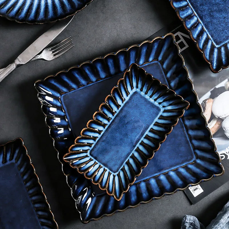 KINGLANG Moon Shape Ceramic Klin Glaze Plate Wholesale Dish Blue Colored Sushi Plate Display
KINGLANG Moon Shape Ceramic Klin Glaze Plate Wholesale Dish Blue Colored Sushi Plate Display