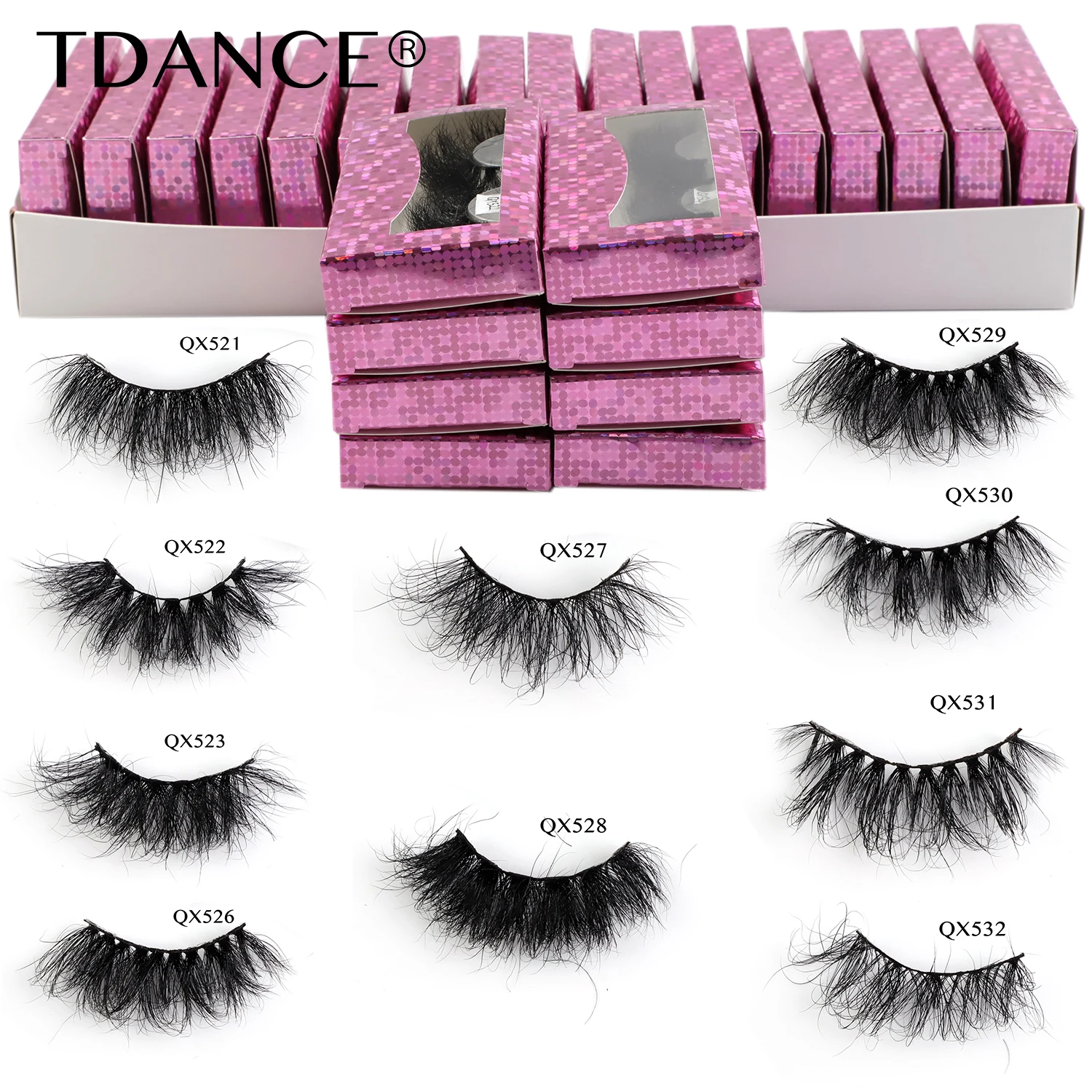 

TDANCE Wholesale 25mm Strip Lash Fluffy Mink Lashes 5-100 Pairs Dramatic Messy Long Eyelashes Wimpers Faux Cils Makeup Eyelash