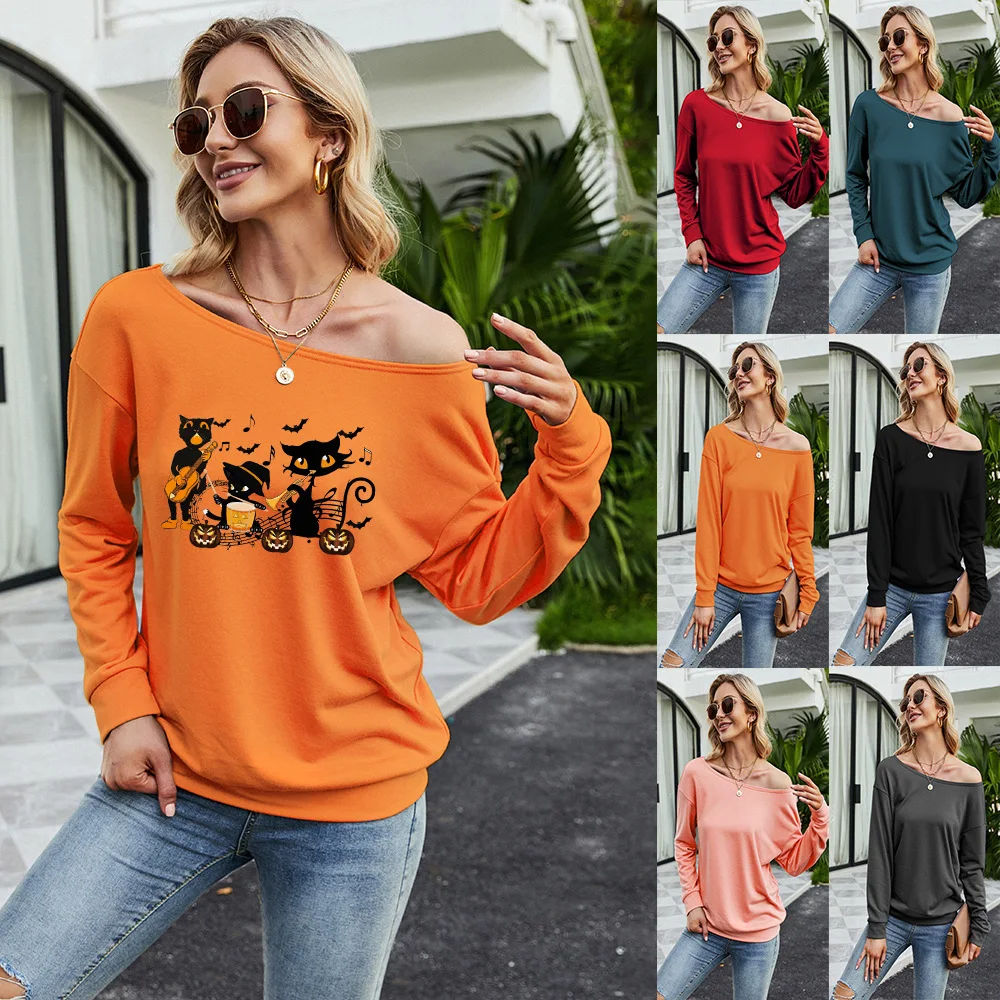 Women's Halloween Print Top Long-sleeved Sweatshirt Casual Blouse Pullover Casual Holiday High Quality Sweatshirt
Women's Halloween Print Top Long-sleeved Sweatshirt Casual Blouse Pullover Casual Holiday High Quality Sweatshirt