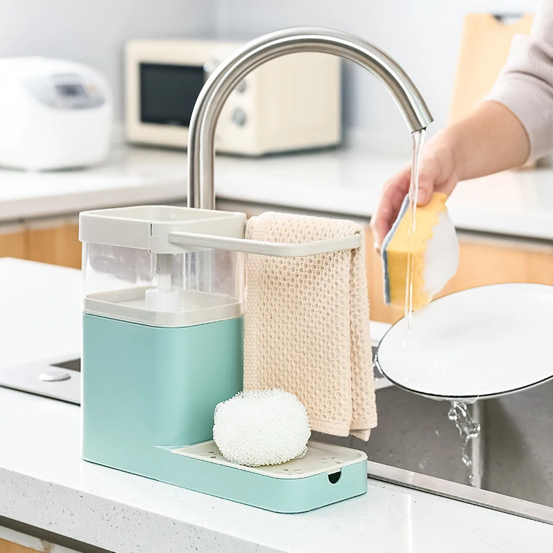 Scrubbing Liquid Detergent Dispenser Press-type Liquid Soap Box Multifunctional Drain Storage Rack Kitchen Accessories
Scrubbing Liquid Detergent Dispenser Press-type Liquid Soap Box Multifunctional Drain Storage Rack Kitchen Accessories