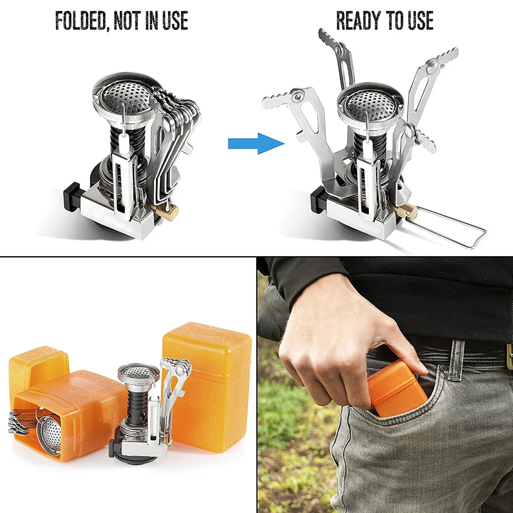 Portable Camping Stove Outdoor Gas Cookout Burner Aluminum alloy Stainless steel
Portable Camping Stove Outdoor Gas Cookout Burner Aluminum alloy Stainless steel