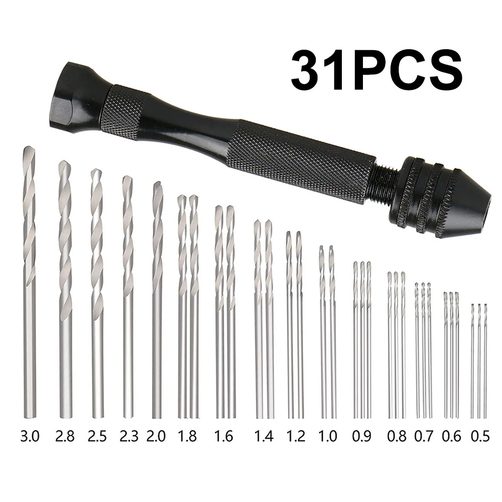 Drilling Hand drill Chuck Bits Pin Vise Bits Micro Twisted Rotary Black