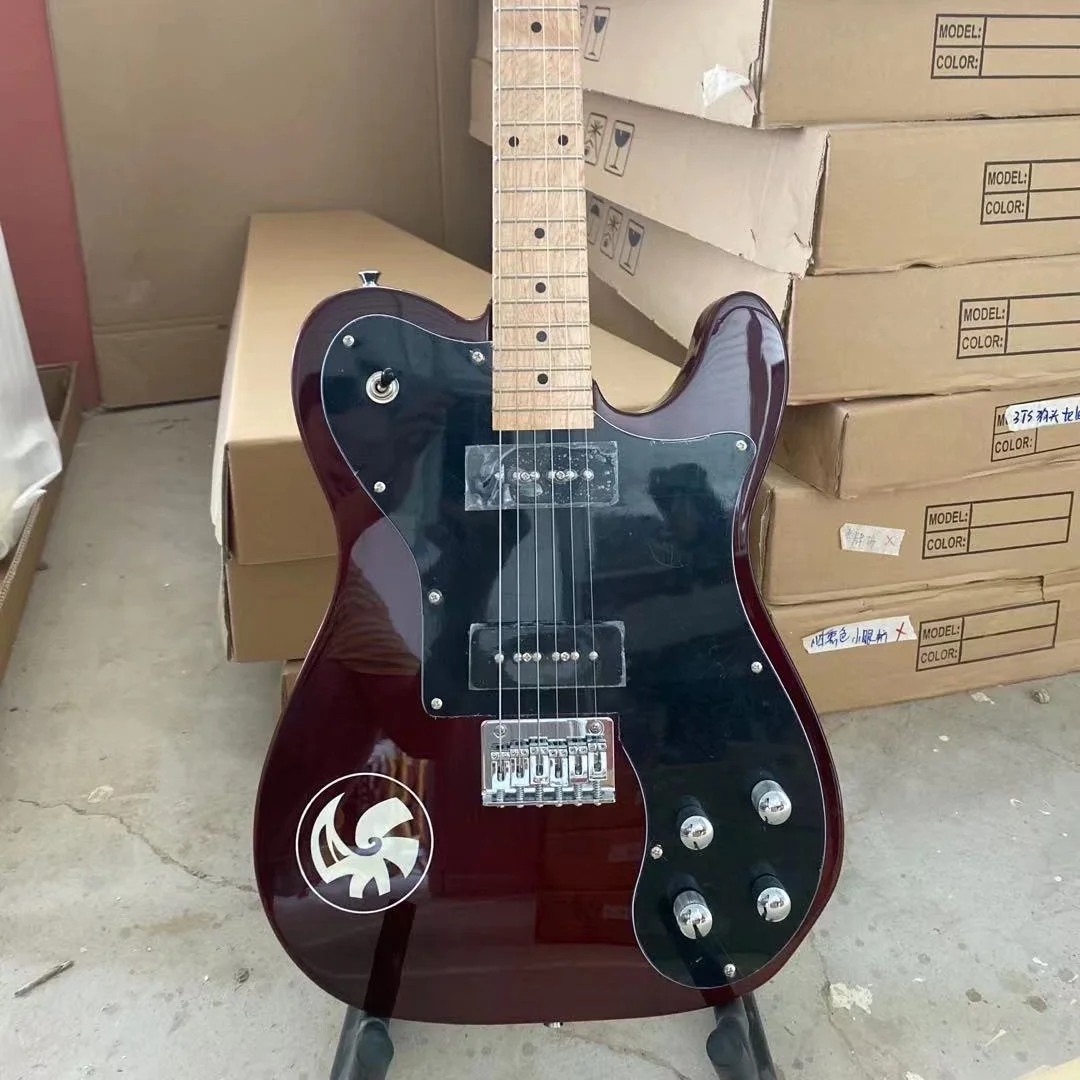 Tele Electric Guitar ELM Body P90 Pickups 2V 2T Wine Red Color Maple Fingerboard High Quality Guitarar Free Shipping
Tele Electric Guitar ELM Body P90 Pickups 2V 2T Wine Red Color Maple Fingerboard High Quality Guitarar Free Shipping