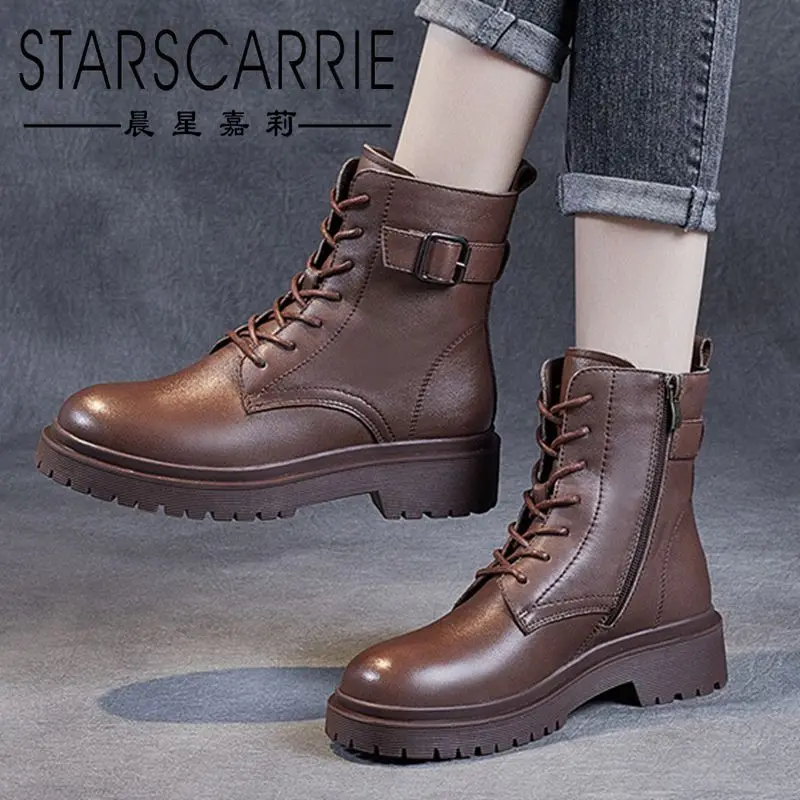 Riding boots spring and autumn female new products British style thick-soled leather thin boots belt buckle high-top locomotive
Riding boots spring and autumn female new products British style thick-soled leather thin boots belt buckle high-top locomotive