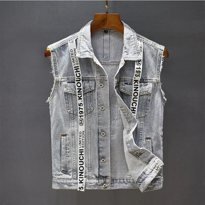 Fashion Trend Denim Vest Coat Men's Spring Autumn Vintage Cotton Waistcoat Slim Fit Casual Sleeveless Cowboys Jacket for Boys
Fashion Trend Denim Vest Coat Men's Spring Autumn Vintage Cotton Waistcoat Slim Fit Casual Sleeveless Cowboys Jacket for Boys