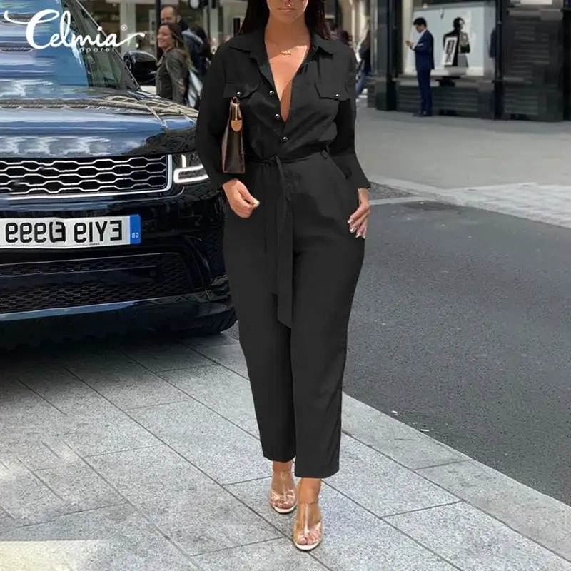 Celmia Women Elegant Jumpsuits Fashion Harem Pants Long Sleeve Lepel Casual Buttons Solid Playsuits Pockets Romper
Celmia Women Elegant Jumpsuits Fashion Harem Pants Long Sleeve Lepel Casual Buttons Solid Playsuits Pockets Romper