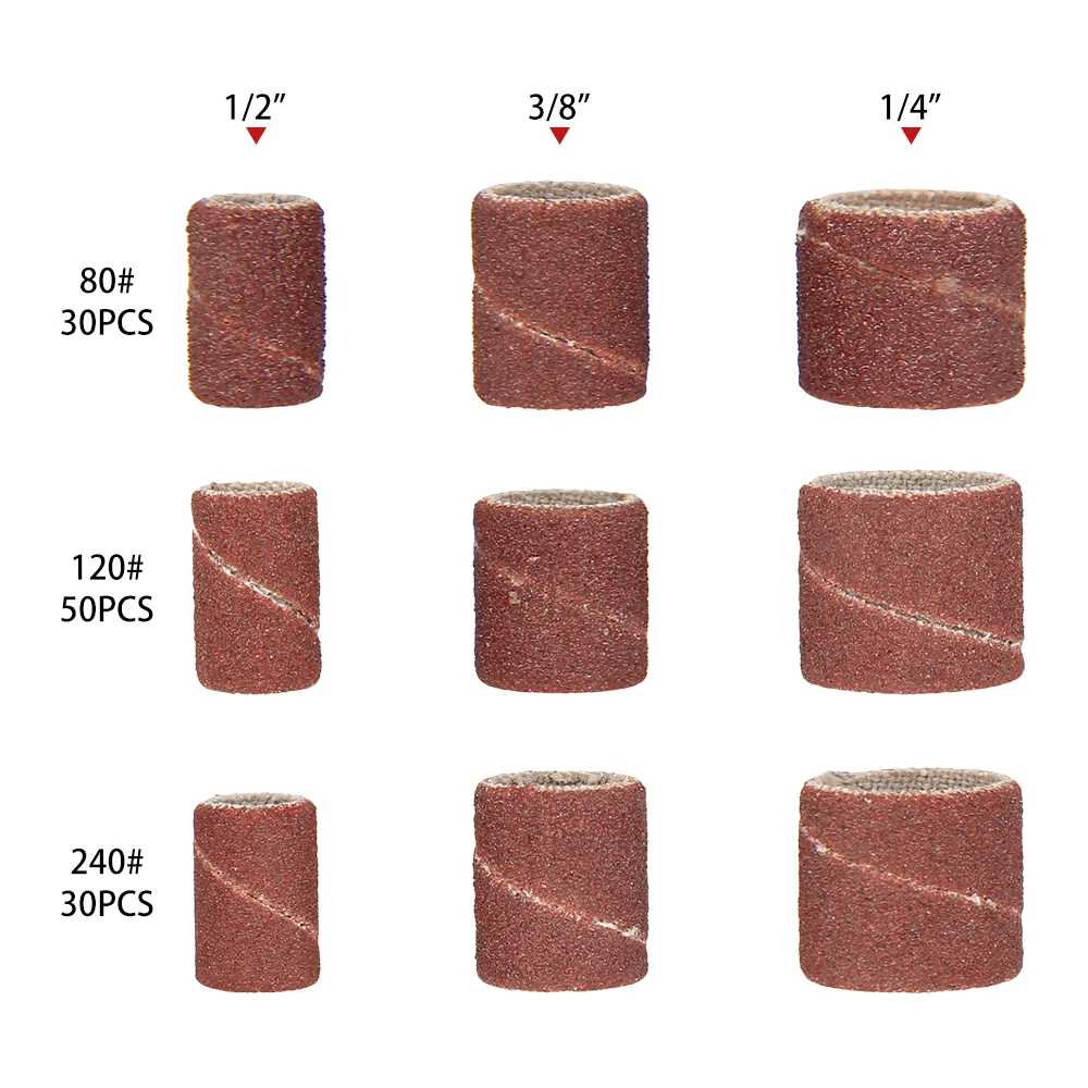 345 шт. Набор круглых резиновых насадок для шлифовальной машинки 1/2 дюйма 1/4 3/8