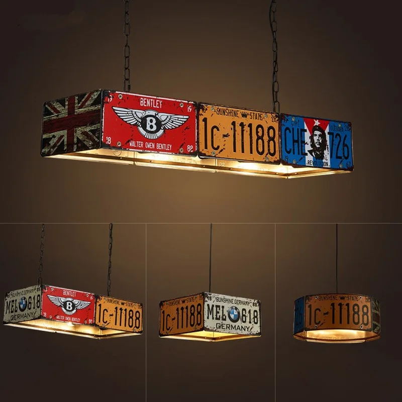 Vintage Loft Retro License Plate LED Pendant Lights Iron Lamps for Dining Room Bedroom Lights Restaurant Bar Decor Industrial
Vintage Loft Retro License Plate LED Pendant Lights Iron Lamps for Dining Room Bedroom Lights Restaurant Bar Decor Industrial