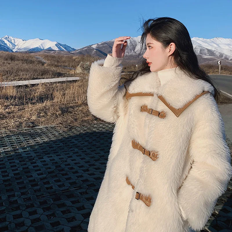 2021 New Winter Cute Warm Faux Fur Coat Women Mid-Length Loose Fur Jackets Fashion Preppy Style Long Sleeve Female Fur Outerwear
2021 New Winter Cute Warm Faux Fur Coat Women Mid-Length Loose Fur Jackets Fashion Preppy Style Long Sleeve Female Fur Outerwear