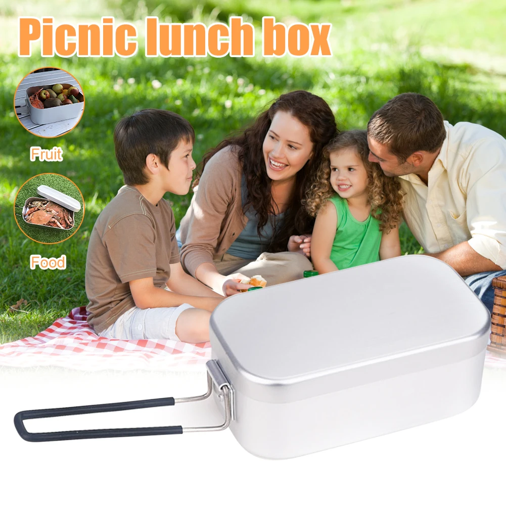 Aluminum Square Lunch Box Foldable Handle Metal Bento Food Picnic Container for Outdoor Travel Camping Picnic
Aluminum Square Lunch Box Foldable Handle Metal Bento Food Picnic Container for Outdoor Travel Camping Picnic