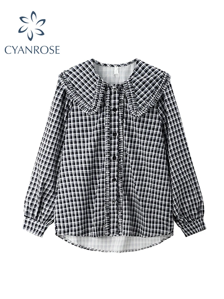 Women's Vintage Plaid Shirt Blouses Loose Casual Long Sleeve Turn-down Collar Fashion Female Office Ladies All-match Blouse Top
Women's Vintage Plaid Shirt Blouses Loose Casual Long Sleeve Turn-down Collar Fashion Female Office Ladies All-match Blouse Top