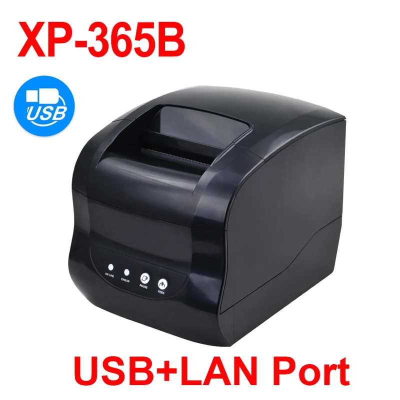 

Термопринтер Xprinter 365B, принтер для печати этикеток, штрих-кодов, стикеров, чеков, принтер с поддержкой 20-80 мм, 2 в 1, принтер для Android, iOS, Windows
