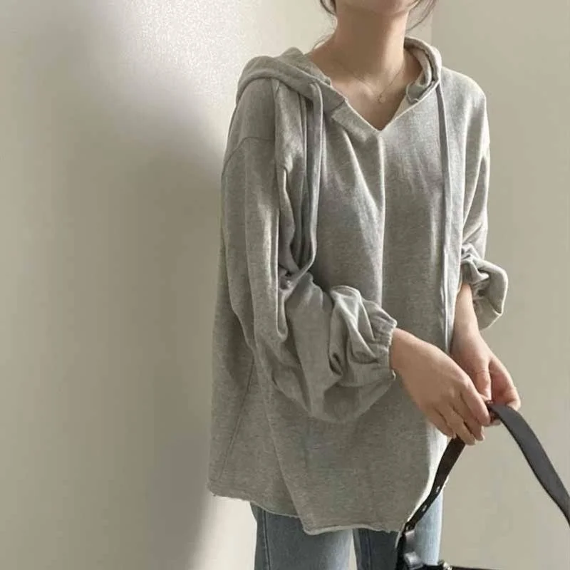 Korean Chic Autumn Simplicity Hoodie with Drawstrings Drop Shoulder Lantern Long Sleeve Lazy Loose Temperament Casual Cotton.
Korean Chic Autumn Simplicity Hoodie with Drawstrings Drop Shoulder Lantern Long Sleeve Lazy Loose Temperament Casual Cotton.
