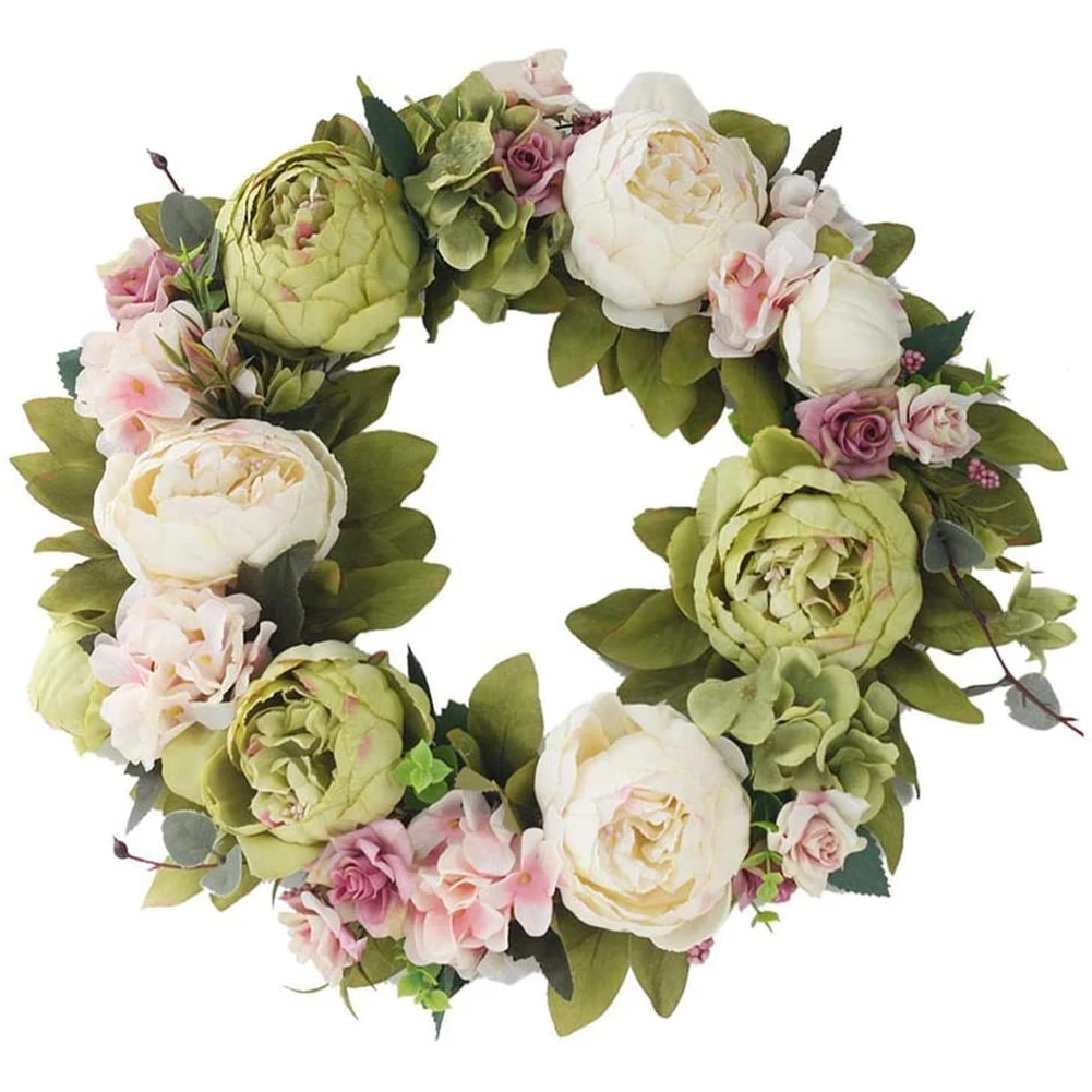 Wreath Hanging Artificial Flower Decorated Wreath Peony Round Garland For Front Door Wall Window Wedding Party Decoration
Wreath Hanging Artificial Flower Decorated Wreath Peony Round Garland For Front Door Wall Window Wedding Party Decoration