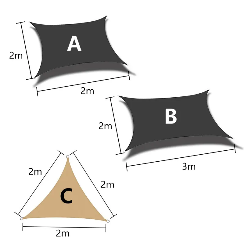 2x2/2x3 7Colors Rectangle Triangle D-ring Waterproof Anti-UV Sun Shelter With Rope Outdoor Garden Camping Patio Shade Protection
2x2/2x3 7Colors Rectangle Triangle D-ring Waterproof Anti-UV Sun Shelter With Rope Outdoor Garden Camping Patio Shade Protection