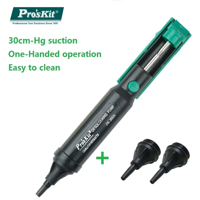 Насос для демонтажа припоя Pros'Kit 8PK-366N-G, всасывающие оловянные припоя с заменяемыми всасывающими наконечниками для паяльника
Насос для демонтажа припоя Pros'Kit 8PK-366N-G, всасывающие оловянные припоя с заменяемыми всасывающими наконечниками для паяльника