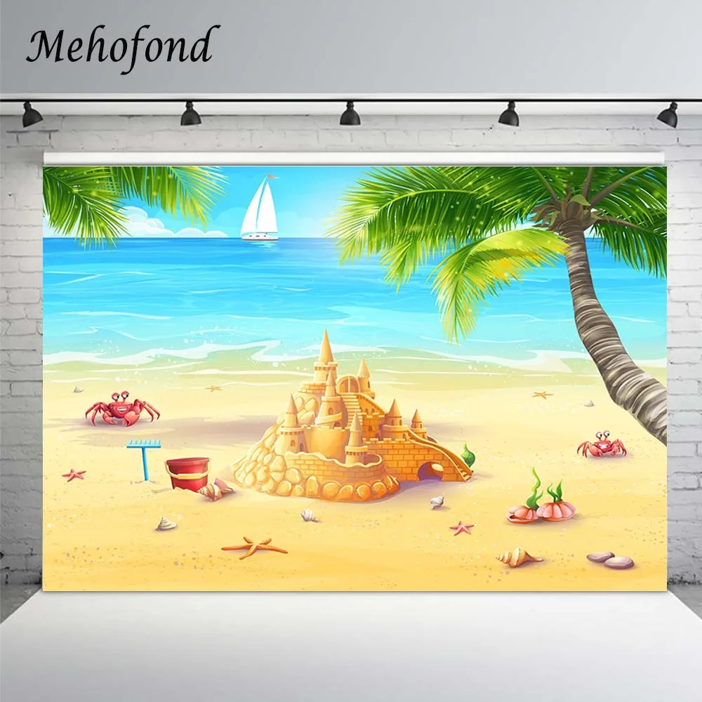 Фон Mehofond для фотосъемки с изображением летнего моря пляжа тропического песка