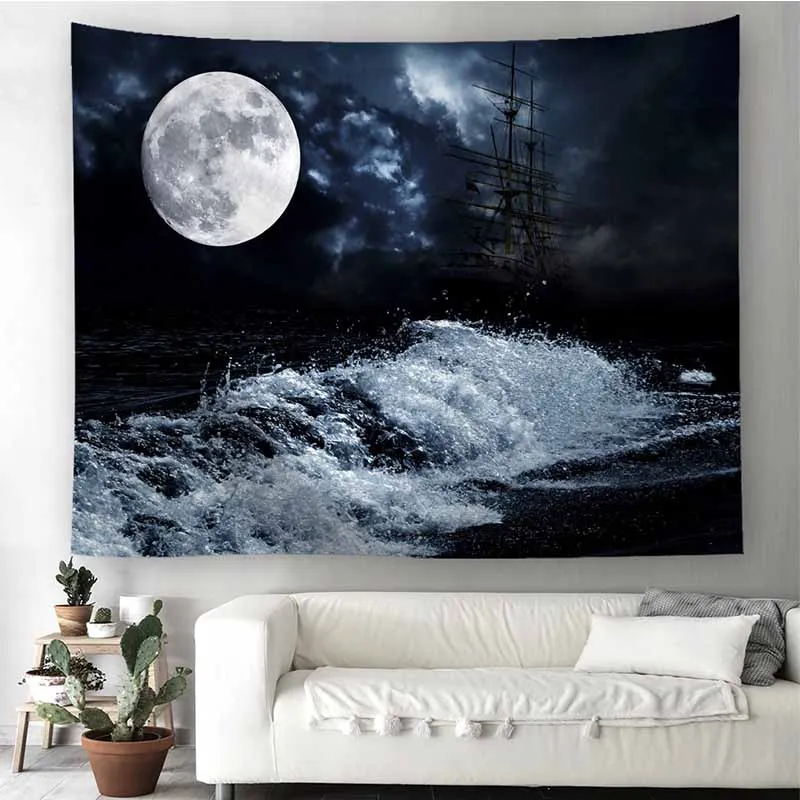 Ocean Wave Moon Tapestry Wall Hanging Landscape Hippie Tapestry Art Backdrop Dorm Decor Cloth Wall Blanket Psychedelic Tapestry
Ocean Wave Moon Tapestry Wall Hanging Landscape Hippie Tapestry Art Backdrop Dorm Decor Cloth Wall Blanket Psychedelic Tapestry