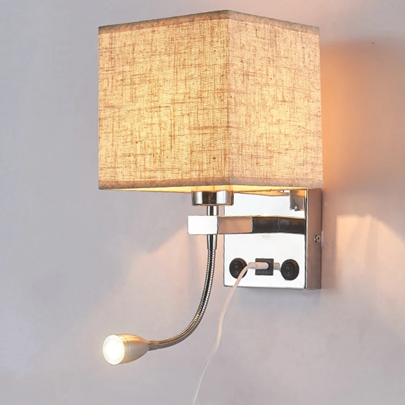 Modern Indoor LED Wall Lamp Bedside Bedroom Applique Sconce with Switch USB Interior Headboard Home Hotel Wall Lights(Without Bu
Modern Indoor LED Wall Lamp Bedside Bedroom Applique Sconce with Switch USB Interior Headboard Home Hotel Wall Lights(Without Bu