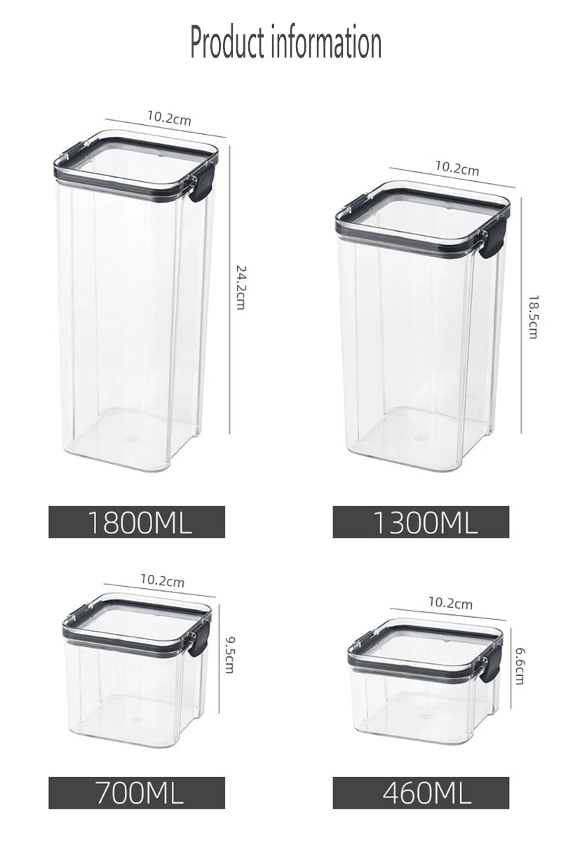 Kitchen Storage Sealed Jars Whole Grain Storage Box Household Sealed Plastic Bottles Snacks Dried Beans Transparent Storage Jars
Kitchen Storage Sealed Jars Whole Grain Storage Box Household Sealed Plastic Bottles Snacks Dried Beans Transparent Storage Jars
