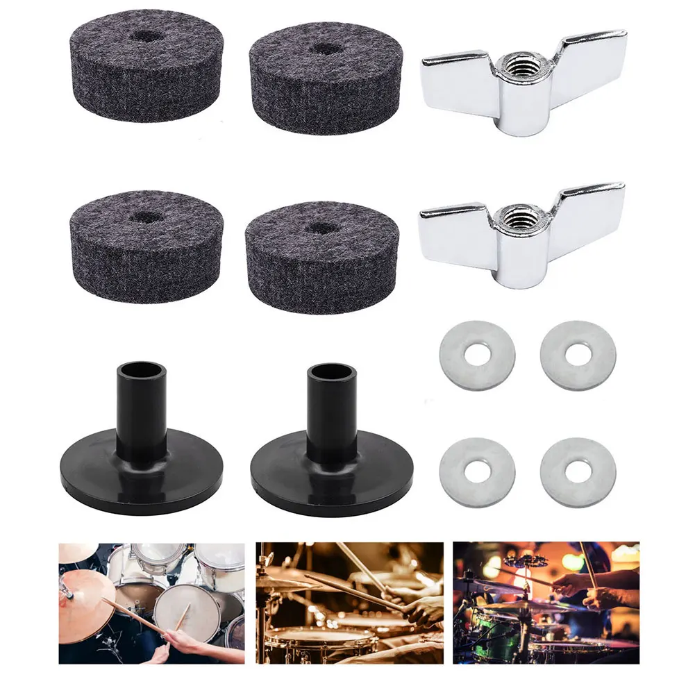 Practical Drum Set Cymbal Felts+Sleeves+Wing Nuts+Washers Set for Hi-Hat Cymbal Stand Accessories Cymbal Accessory Silver 12pc
Practical Drum Set Cymbal Felts+Sleeves+Wing Nuts+Washers Set for Hi-Hat Cymbal Stand Accessories Cymbal Accessory Silver 12pc