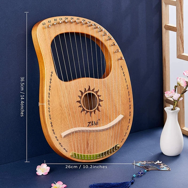 ZANi Wooden Lyre Harp,16 Strings Mahogany Lyre Harp with Strings Tuning Wrench for Music Lovers,Beginners,Children,Adults,Etc
ZANi Wooden Lyre Harp,16 Strings Mahogany Lyre Harp with Strings Tuning Wrench for Music Lovers,Beginners,Children,Adults,Etc