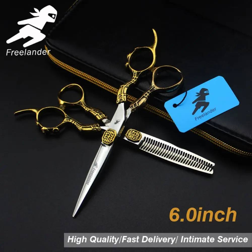 Freelander 6 inch 440C Hair Scissors Professional Hairdressing Cutting Thinning Scissors Salon Barbershop Shear
Freelander 6 inch 440C Hair Scissors Professional Hairdressing Cutting Thinning Scissors Salon Barbershop Shear