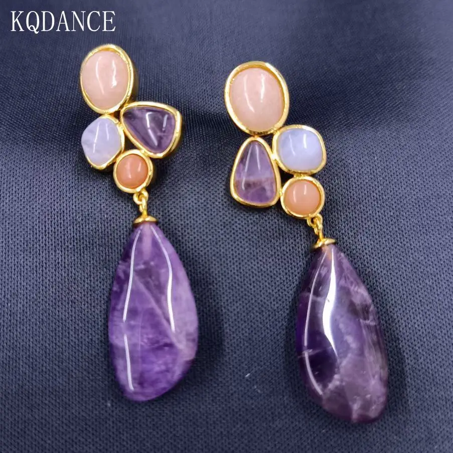 KQDANCE 18K Gold plated with Geometric Moonstone Amethyst Natural Stone Drop Earrings with 925 silver needle for Women Wholesale
KQDANCE 18K Gold plated with Geometric Moonstone Amethyst Natural Stone Drop Earrings with 925 silver needle for Women Wholesale