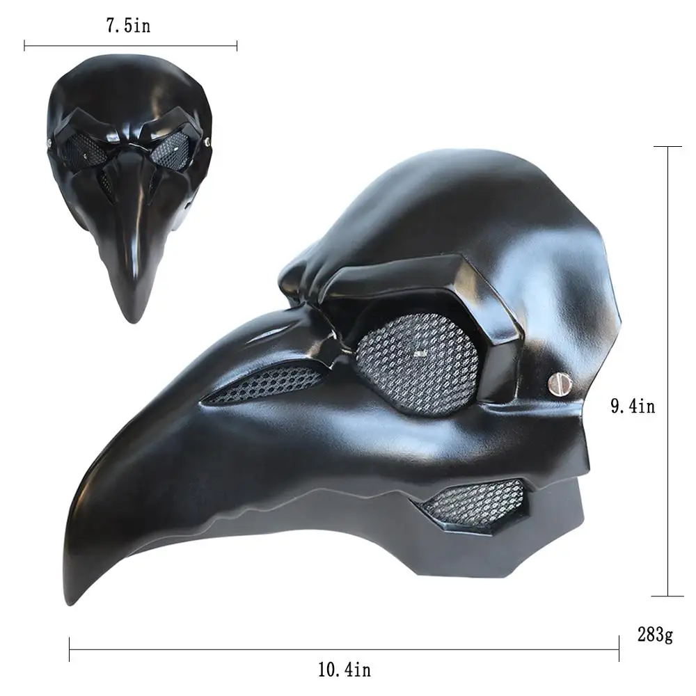 LED lighting plague doctor mask, nether redeemer PVC glow long nose bird beak mask steampunk halloween gothic cosplay props.
LED lighting plague doctor mask, nether redeemer PVC glow long nose bird beak mask steampunk halloween gothic cosplay props.