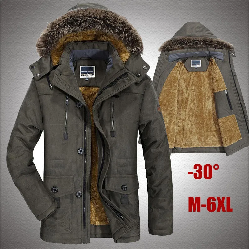 Big Size 6XL Cotton Jackets Men Winter Thick Warm Fur Collar Casual Parkas Male Windproof Fleece Outwear Mens Militory Coats
Big Size 6XL Cotton Jackets Men Winter Thick Warm Fur Collar Casual Parkas Male Windproof Fleece Outwear Mens Militory Coats