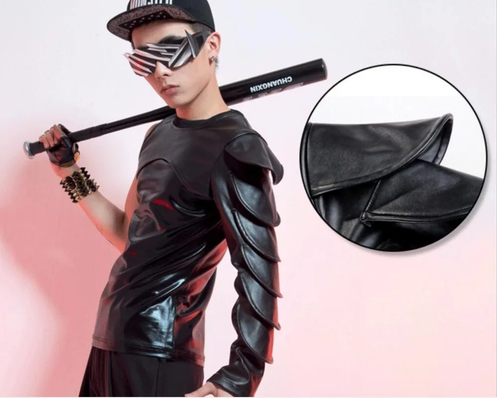 2021 Free Shopping New Lager Size Clothing Nightclub Pu Leather Men Singer Stage Costumes Bar Dj T-shirt Vest / S-xl
2021 Free Shopping New Lager Size Clothing Nightclub Pu Leather Men Singer Stage Costumes Bar Dj T-shirt Vest / S-xl