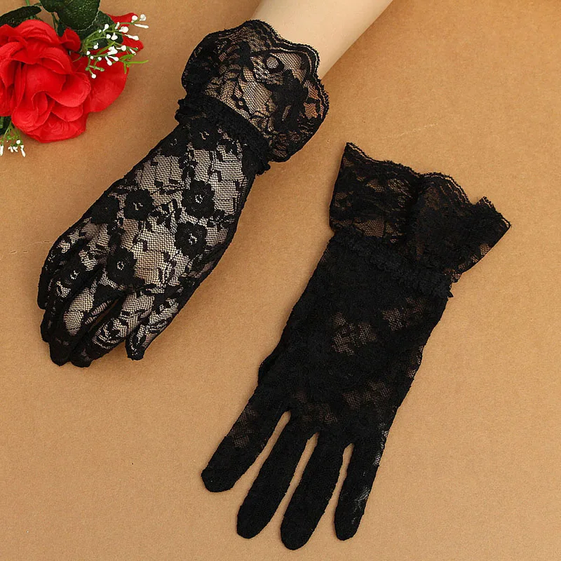 Women's Sexy Wedding Bridal Driving Evening Party Prom Lace Gloves Mittens