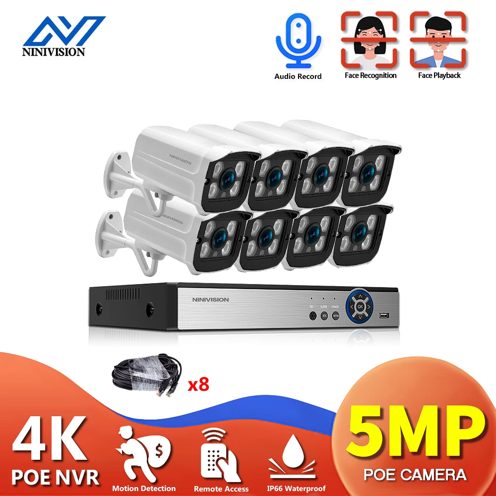 H.265 8CH 4CH 5MP POE NVR Kit Outdoor Audio CCTV IP Security Camera System Set Night Vision Video Surveillance Camera System Kit
H.265 8CH 4CH 5MP POE NVR Kit Outdoor Audio CCTV IP Security Camera System Set Night Vision Video Surveillance Camera System Kit