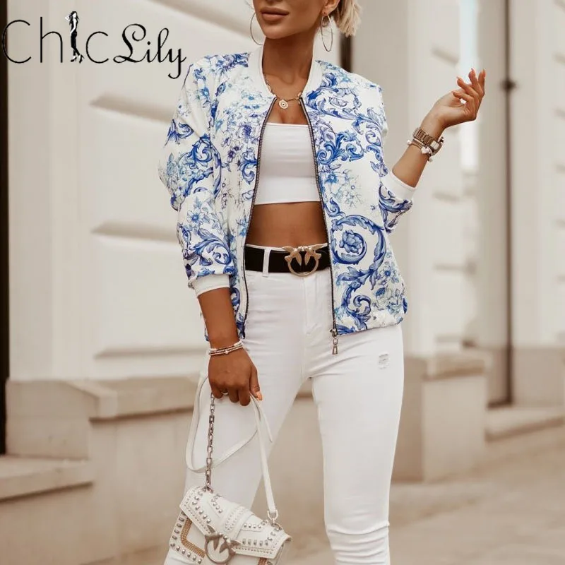 Chiclily casaul Long Sleeve Print Jacket Retro Floral Zipper Up Bomber Jacket Casual Coat Autumn Spring Outwear Women Clothes
Chiclily casaul Long Sleeve Print Jacket Retro Floral Zipper Up Bomber Jacket Casual Coat Autumn Spring Outwear Women Clothes